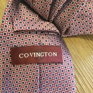 Covington Woven Tie in Red and Blue Squares
